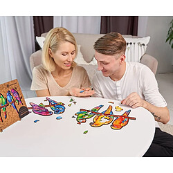 Avis UNIDRAGON Puzzle en bois 193 pcs Playful Parrots Moyen 44x25 cm