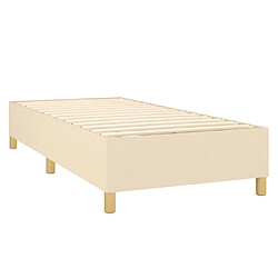 Sommier à lattes,Cadre à lattes de lit et matelas et LED pour Adulte Crème 80x200 cm Tissu -MN84227 pas cher