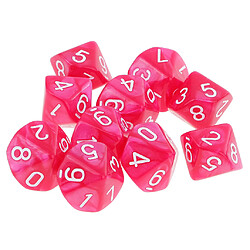 10pcs 10 sided dés d10 dés poliédrique pour les donjons et dragons jeu rose pas cher