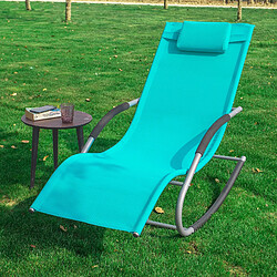 SoBuy OGS28-HB Fauteuil à bascule Chaise longue Transat de jardin avec repose-pieds