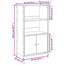 vidaXL Buffet haut sonoma gris 62x32x103,5 cm bois d'ingénierie pas cher