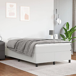 vidaXL Sommier à lattes de lit avec matelas Blanc 120x200cm Similicuir