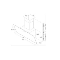 Hotte décorative inclinée 60cm 495m3/h blanc - PRF0119823A - ELICA pas cher