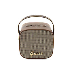 Guess Maroquinerie Guess Enceinte Bluetooth 5.3 Compacte 5W avec Sangle de Transport en Cuir Motif 4G Marron 