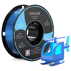 None Filament PETG ERYONE pour imprimante 3D 1,75 mm Tolérance 0,03 mm 1 kg/bobine - Bleu transparent