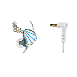 LUUCOZK QKZ-TITAN Écouteurs filaires sensibles à effet sonore surround 3,5 mm pour appels - Bleu