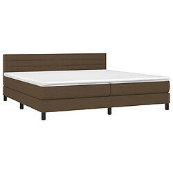 Avis Maison Chic Lit adulte- Lit + matelas + LED,Sommier à lattes de lit matelas et LED Marron foncé 200x200 cm -GKD71479