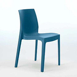 Avis 22 Chaises Rome Grand Soleil en polypropylène empilables pour bar et café, Couleur: Bleu