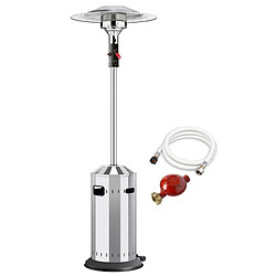 Parasol chauffant gaz Cosy Elegance Inox - FAVEX - Extérieur - Prêt à l'emploi Livré avec tuyau et détendeur - Jusqu'à 12m²