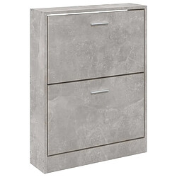 Avis vidaXL Armoire à chaussures Gris béton 59x17x81 cm Bois d'ingénierie