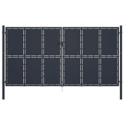 vidaXL Portail de jardin Acier 400 x 200 cm Anthracite