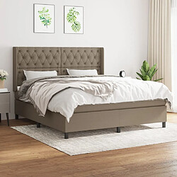 Maison Chic Lit Adulte - Lit simple Lit à sommier tapissier avec matelas moelleux - Meuble de Chambre - Taupe 160x200 cm Tissu -MN25428