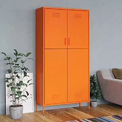 vidaXL Garde-robe Orange 90x50x180 cm Acier 