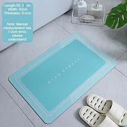 LUUCOZK Tapis de bain antidérapants absorbants à séchage rapide, tapis de décoration de salle de bain-carré bleu ciel-Boue de diatomées 40x60cm 