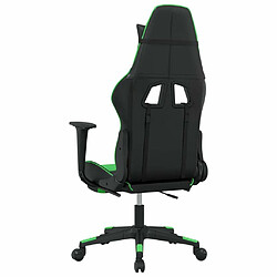 Maison Chic Chaise de jeu, Chaise gaming avec repose-pied, Fauteuil gamer,Chaise de Bureau Noir et vert Similicuir -GKD15103 pas cher