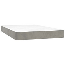 Maison Chic Lit Adulte - Lit simple Lit à sommier tapissier et matelas moelleux - Meuble de Chambre - Gris clair 120x200cm Velours -MN15333 pas cher