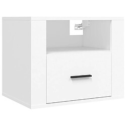 Maison Chic Table de chevet murale - Table de Nuit Blanc 50x36x40 cm