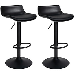 Non Lot de 2 tabourets de bar Aveiro simili cuir