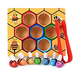 Totalcadeau Ruche d'abeilles à associer pince classement couleurs jeu montessori