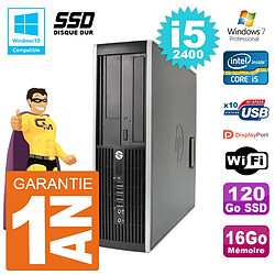 PC HP 6200 SFF Intel i5-2400 RAM 16Go SSD 120Go Graveur DVD Wifi W7 · Occasion 