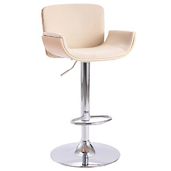 vidaXL Tabouret de bar Crème Similicuir