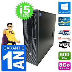 PC HP EliteDesk 800 G1 Core i5-4570 RAM 8Go Disque Dur 500Go Windows 10 Wifi - Occasion