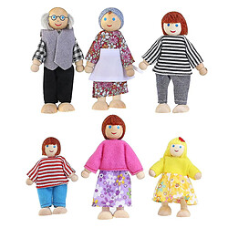 Universal 6pcs jouets en bois drôles pour enfants drôles Childret Chuchon Puppets Jouet de marionnette en bois pour les enfants 