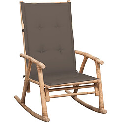 Maison Chic Chaise à bascule avec coussin | Fauteuil à bascule Rocking chair Bambou -GKD78366