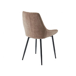 Avis Vente-Unique Lot de 6 chaises en tissu et métal noir - Taupe - MASURIE