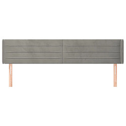 Avis Maison Chic Tête de lit scandinave avec oreilles,meuble de chambre Gris clair 163x16x78/88 cm Velours -MN10995