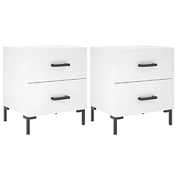 vidaXL Tables de chevet 2 pcs blanc 40x35x47,5 cm bois d’ingénierie