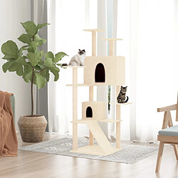 vidaXL Arbre à chat avec griffoirs en sisal Crème 153 cm 