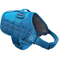 Kurgo Harnais de Sécurité pour Chien, Canicross Compatible Molle Urbain RSG, ajustable, ouvre-bouteille intégré, bandes réfléchissantes, Style Townie, Bleu, Taille M 