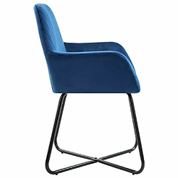 Acheter Maison Chic Lot de 2 Chaises à manger,Chaise pour cuisine,Solide Structure Bleu Velours -MN43824