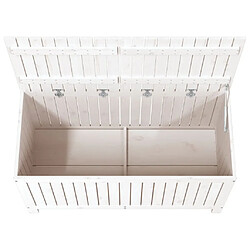 Acheter Helloshop26 Coffre boîte meuble de jardin rangement blanc 121 x 55 x 64 cm bois de pin 02_0013070