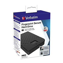 Disque Dur Externe Verbatim 53650 1 TB HDD VERBATIM Verbatim Fingerprint Secure Hdd Aes 256 Encryption 1Tb Usb 3,1 Gen 1 (2,5')