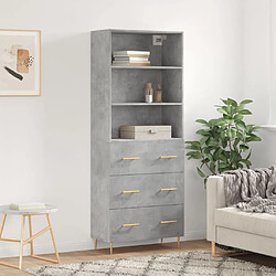 Maison Chic Buffet,Meuble de Rangement,commode pour salon,Cuisine Gris béton 69,5x34x180 cm Bois d'ingénierie -MN53550