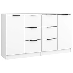 Maison Chic Ensemble de 2 Buffets,commode,console pour rangement Blanc 60x30x70 cm Bois d'ingénierie -MN57867