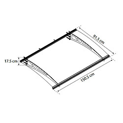 Marquise transparente 150.5x91.5cm gris anthracite - 705531 - PALRAM