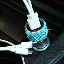 Wewoo Chargeur rapide double USB en alliage d'aluminium QC3.0 de voiture diamant bleu de lac 