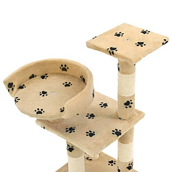 Acheter Arbre à chat,niche pour chat et griffoirs en sisal 65 cm Beige Motif de pattes -MN79373