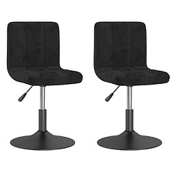 vidaXL Chaises pivotantes à manger lot de 2 noir velours