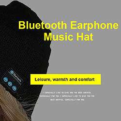 GUPBOO Casque Bluetooth de charge USB d'hiver casque de musique bonnet tricoté chaud casque de Sport sans fil