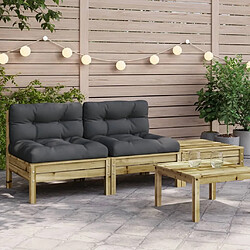 Maison Chic Canapé 2 places de jardin avec coussins et repose-pied | Canapé Sofa d'extérieur | Fauteuil terrasse -MN24246