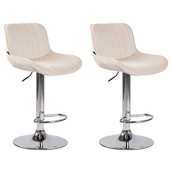 Non Lot de 2 tabourets de bar Lentini velours chrome 