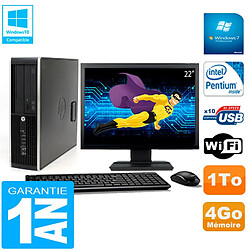 PC HP Compaq Pro 6200 SFF Ecran 22" Intel G840 4Go 1To Graveur DVD Wifi W7 · Occasion 