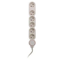 Bloc Home 6 prises 16A 2P+T avec interrupteur et fiche extraplate - Blanc - câble HO5VV-F 3G1 1,5m - Zenitech