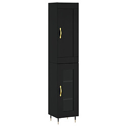 vidaXL Buffet haut Noir 34,5x34x180 cm Bois d'ingénierie