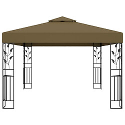 Avis Maison Chic Tonnelle | Pergola avec double toit 3x4 m Taupe 180 g/m² -GKD20848