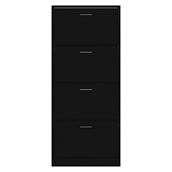 Avis vidaXL Armoire à chaussures Noir 63x24x147 cm Bois d'ingénierie